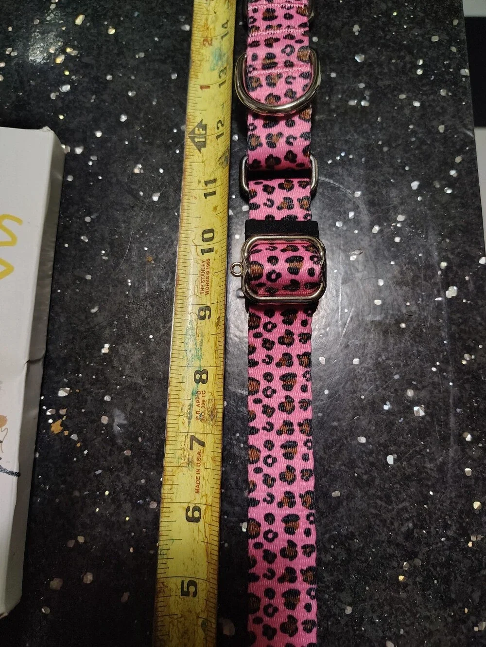 Medium Pink Leopard Print Adjustable Dog Collar New